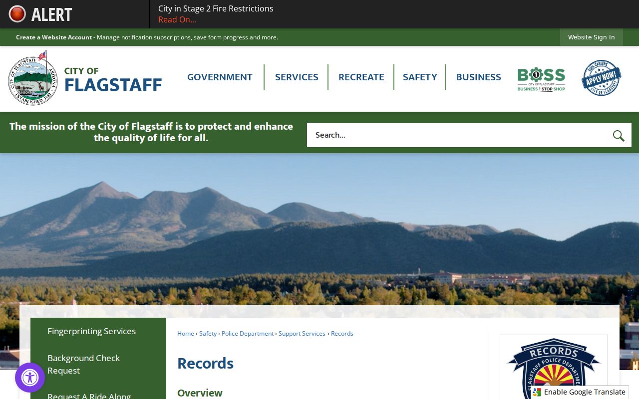 Coconino County arrest search through Flagstaff Police and Sheriff Records
