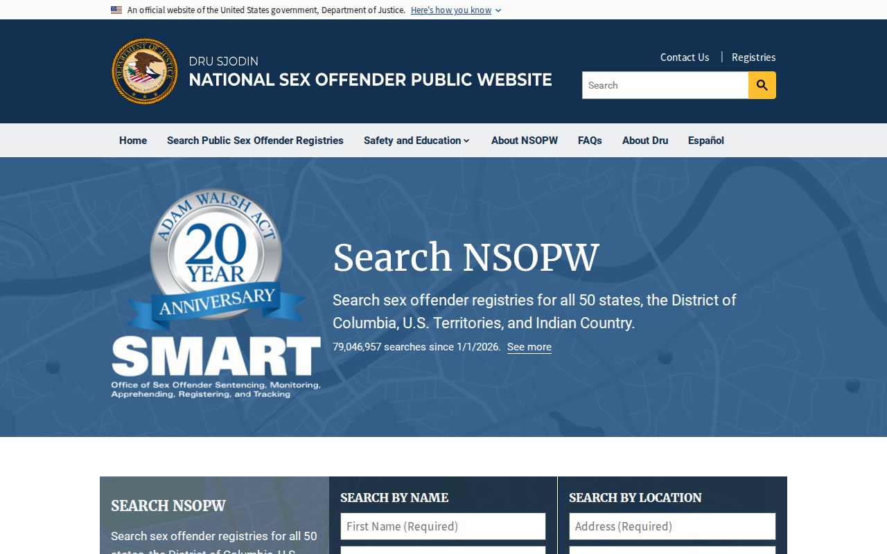 Coconino County sex offender lookup through the national NSOPW portal