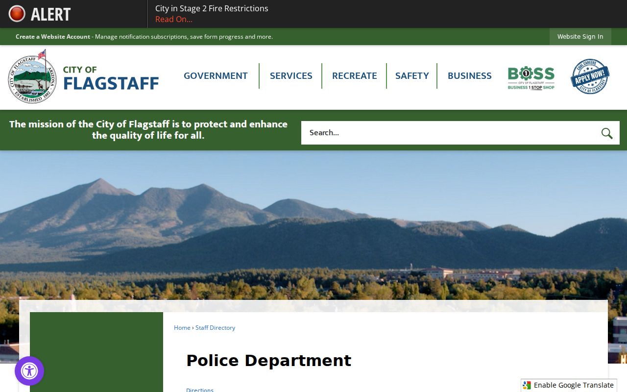 Flagstaff Coconino County criminal records police directory