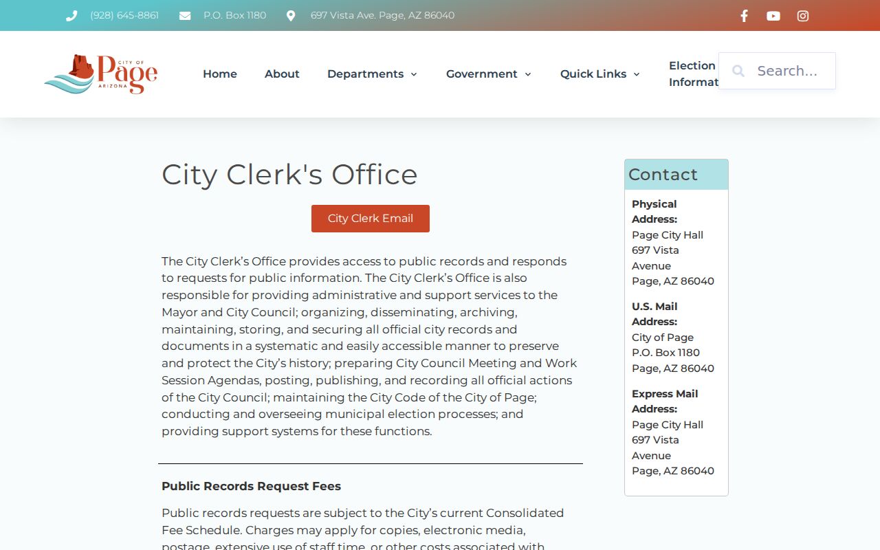 Page Coconino County criminal records city clerk